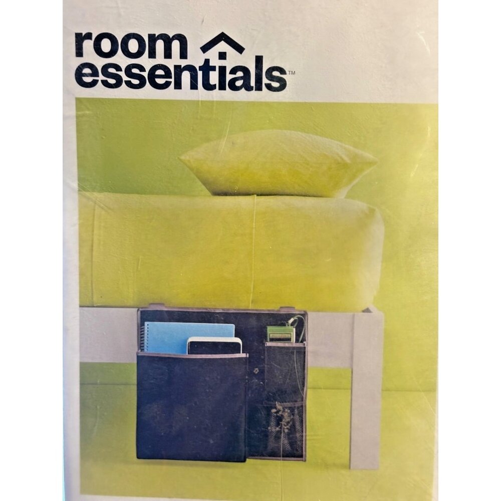 Room Essentials Bedside Caddy Adjustable Straps Bed Loft Dorm 17x15 Black